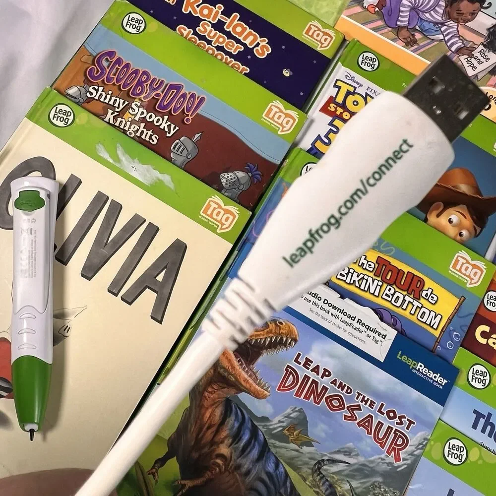 27 Leap Frog Tag/LeapReader Early Reading Interactive Books Lot + Pen, USB